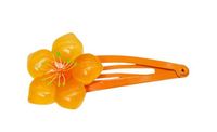 Dziewczęca spinka kwiatek na zatrzask klik pomarańczowy 5cm