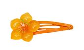 Dziewczęca spinka kwiatek na zatrzask klik pomarańczowy 5cm