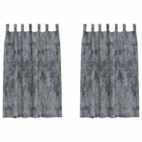 Zasłona z zasłonami 2 pcs Srebrny szary 175 x 140 cm Aksamit