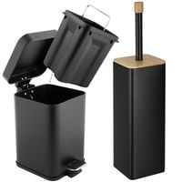 Zestaw łazienkowy: Kosz na śmieci 3L + Szczotka do WC Czarny Mat