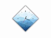 ZEGAR SZKLANY ROMB - Geometria niebieska