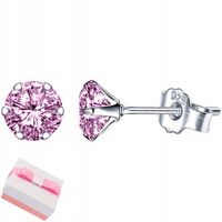 Srebrne kolczyki dla dziewczynki dzieci sztyfty wkrętki różowe srebro 925