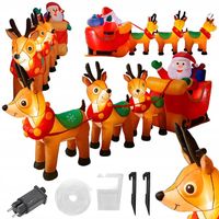 DMUCHANY MIKOŁAJ Z RENIFERAMI ŚWIĄTECZNA DEKORACJA SANIE DMUCHANIEC 310cm