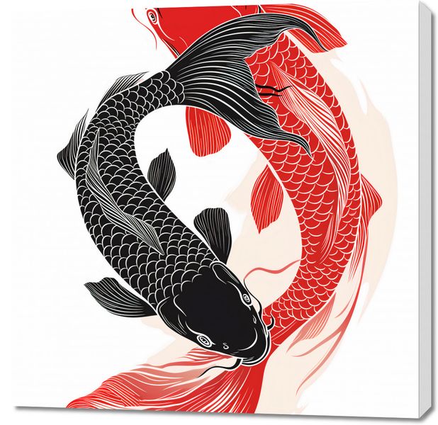 Obraz 90x90cm Yin i Yang Koi zdjęcie 1