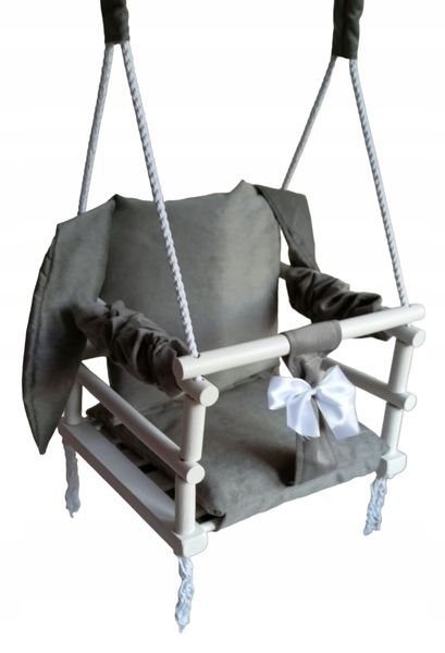 Huśtawka biała KRÓLIK 3w1 dla dzieci SZARA pokój zdjęcie 1