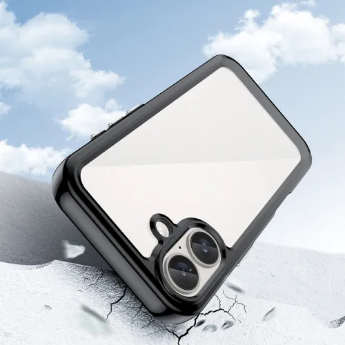 etui outer space case z żelową ramką do iphone 16 - czarne na Arena.pl