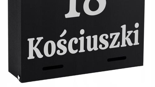 SKRZYNKA POCZTOWA NA LISTY POCZTĘ Z NUMEREM DOMU NAZWĄ ULICY NAPIS na Arena.pl