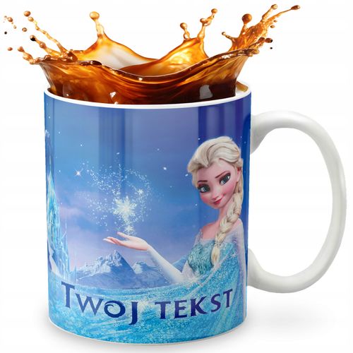 KUBEK 330ml GRAFIKA PREZENT ŚWIĘTA WZÓR - BAJKA KRAINA LODU + IMIĘ na Arena.pl
