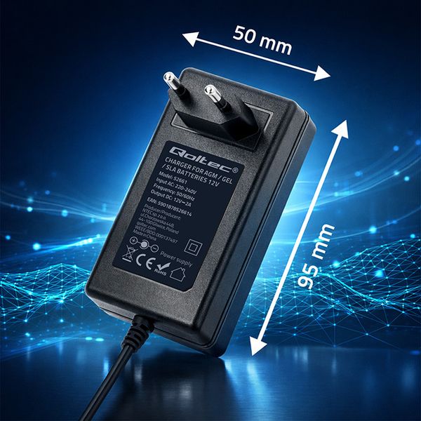 Qoltec Prostownik 12V 2A AGM/GEL/STD zdjęcie 7