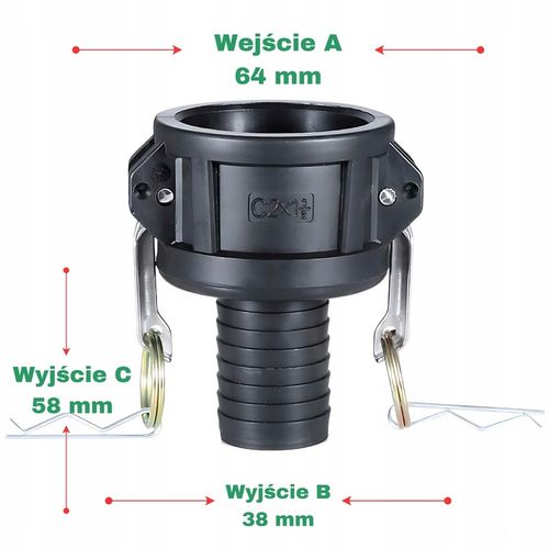 Złącze CAMLOCK 2 cale TYP C na wąż 1 1/2" (38mm) Kamlok Zbiornik MAUSER IBC na Arena.pl