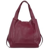 VERA PELLE torebka damska skórzana shopper z saszetką na ramię V497 bordowa