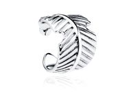 Elegancka rodowana srebrna nausznica kolczyk na małżowinę ear cuff liść listek srebro 925 Z1882ER