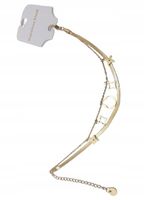 Piękna podwójna bransoletka celebrytka Kwiatki różne kształty kolor złoty