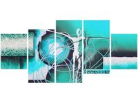 70CM 150CM OBRAZ 5 ELEM TAŃCZĄCE POSTACIE NIEBIESKIM ŚCIENNY