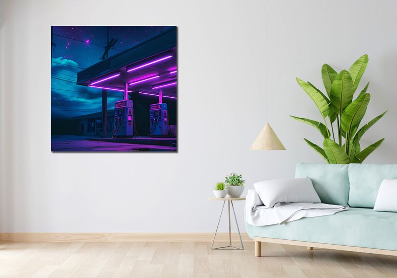Obraz 100x100cm Moc Neonowej Nocy zdjęcie 2
