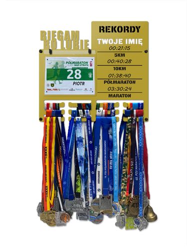 Wieszak na medale i numery startowe REKORDY RUN twoje imię 10.1 na Arena.pl