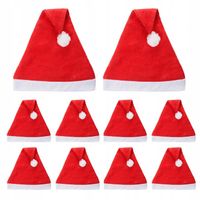 Czapka Świętego Mikołaja 10szt z Pomponem Świąteczna STRÓJ 10 SZT Hurt