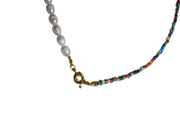 Naszyjnik kolia pozłacana 14k naturalne perły + koraliki