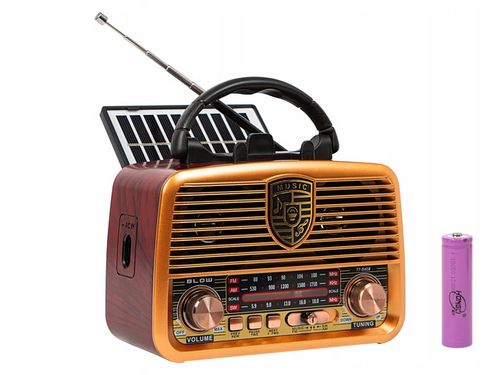 RADIO KUCHENNE PRZENOŚNE RETRO NA BATERIE SOLARNE BLUETOOTH ANTENA na Arena.pl
