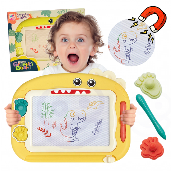 WOOPIE Znikopis Tablica Magnetyczna Kolorowa + 2 Stempelki Dinozaur zdjęcie 5