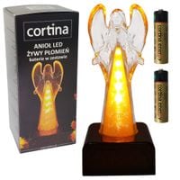 ZNICZ ELEKTRYCZNY LED 15 CM ANIOŁ WKŁAD NA BATERIE EFEKT OGNIA PŁOMIEŃ 2XR6