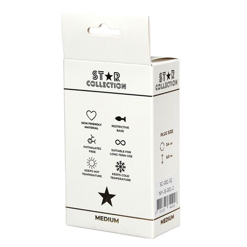 Star Collection - Silver Metal Anal Plug M - Pink Stone na Arena.pl