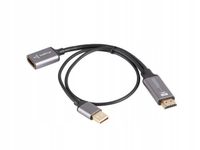 2 x ADAPTER HDMI 2.0 (M) -> DISPLAYPORT 1.2 (F) 4K SREBRNY LANBERG AD-HD-DP