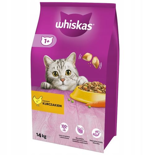 WHISKAS sucha karma dla kota z kurczakiem 14 kg na Arena.pl