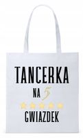 Torba Biała Eco Shopper Dla Tancerki Prezent Z Nadrukiem Ze Zdjęciem