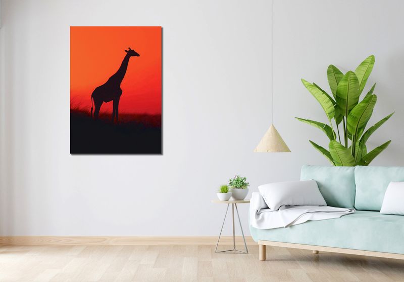 Obraz 70x100cm Żyrafa w Czerni zdjęcie 2