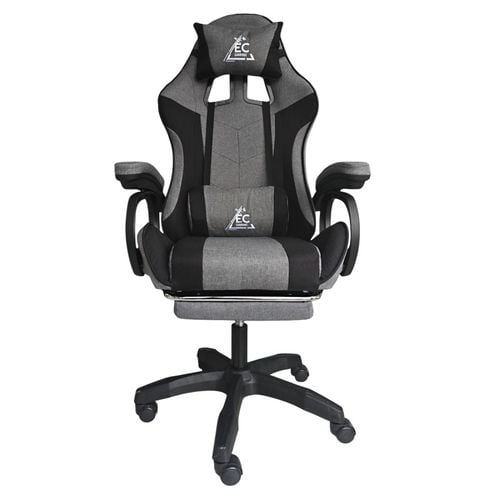 fotel gamingowy obrotowy strike z podnóżkiem i poduszką na Arena.pl