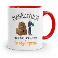 Kubek Czerwony Dla Magazyniera To Styl Życia Z Nadrukiem Ze Zdjęciem