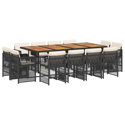 13-cz. zestaw mebli do ogrodu, poduszki, czarny, rattan PE na Arena.pl