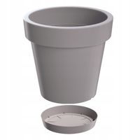 Doniczka okrągła Lofly DLOF400 z podstawką | Szary kamienny, Wymiary 39x36 cm, Prosperplast