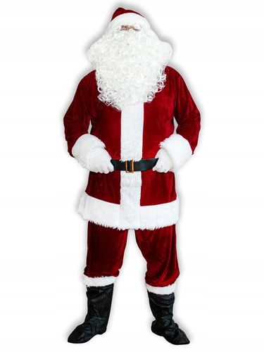 WELUROWY KOSTIUM STRÓJ MIKOŁAJA BURGUND SAKWA NA CUKIERKI +LIST 10el na Arena.pl