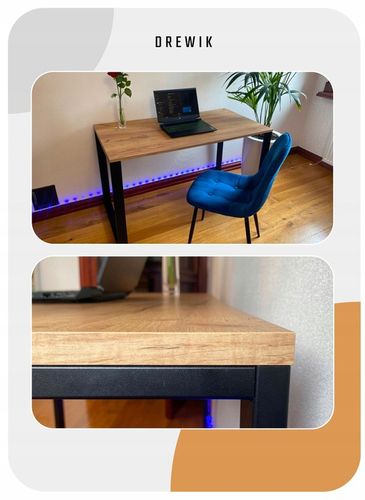 NOGI DO STOŁU BIURKA METALOWE CZARNE 80x72 CM PROFIL 6x2 CM LOFTOWE 2 na Arena.pl