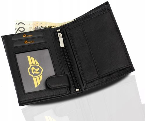 REVERSE Skórzany portfel męski skóra naturalna antykradzieżowy ochrona RFID na Arena.pl