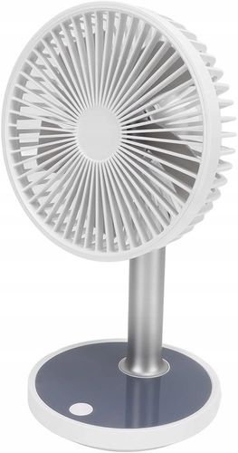 Wentylator wiatrak biurkowy cichy stojący 30cm biały USB LED akumulator na Arena.pl