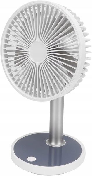 Wentylator wiatrak biurkowy cichy stojący 30cm biały USB LED akumulator zdjęcie 2