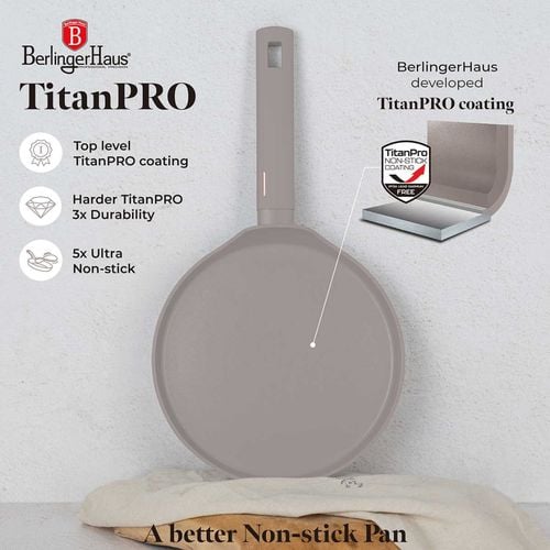 patelnia tytanowa do naleśników 25cm berlinger haus bh-8085 taupe na Arena.pl