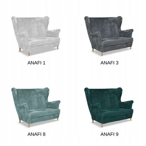 Zestaw wypoczynkowy uszak Bonito sofa fotele Family Meble czarny sztruks na Arena.pl