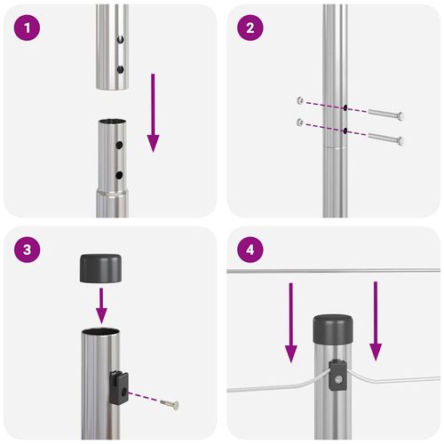 Słupki ogrodzeniowe 13 pcs Srebrny Ø32mm 170 cm na Arena.pl