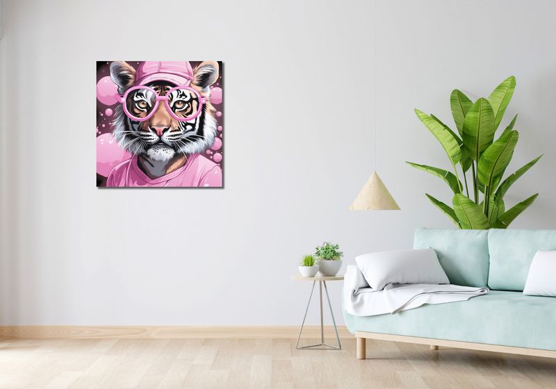 Obraz 70x70cm Ludzki Tygrys zdjęcie 2