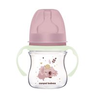 CANPOL Butelka antykolkowa ze świecącymi uchwytami Koala 120ml różowa