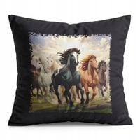 PODUSZKA CZARNA PREZENT - KOŃ KONIE JAZDA KONNA HOBBY HORSE