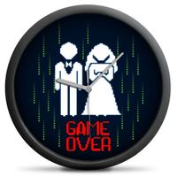 Zegar GAME OVER (cichy mechanizm) - Prezent na ślub