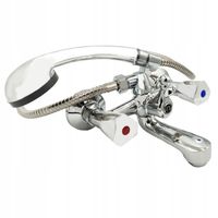 BATERIA WANNOWA PRYSZNICOWA ŚCIENNA KRAN WANNOWO PRYSZNICOWA ZESTAW CHROM