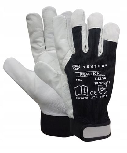 rękawice ochronne tekson practical 1252 skóra kozia z rzepem roz. 10 na Arena.pl