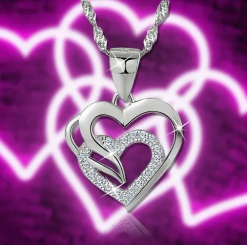 NASZYJNIK SREBRNY ŁAŃCUSZEK DAMSKI Z ZAWIESZKĄ, NASZYJNIK SREBRO PRÓBA 925 na Arena.pl