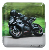 Papierośnica Metalowa z Czarnym Motorem Gentelo